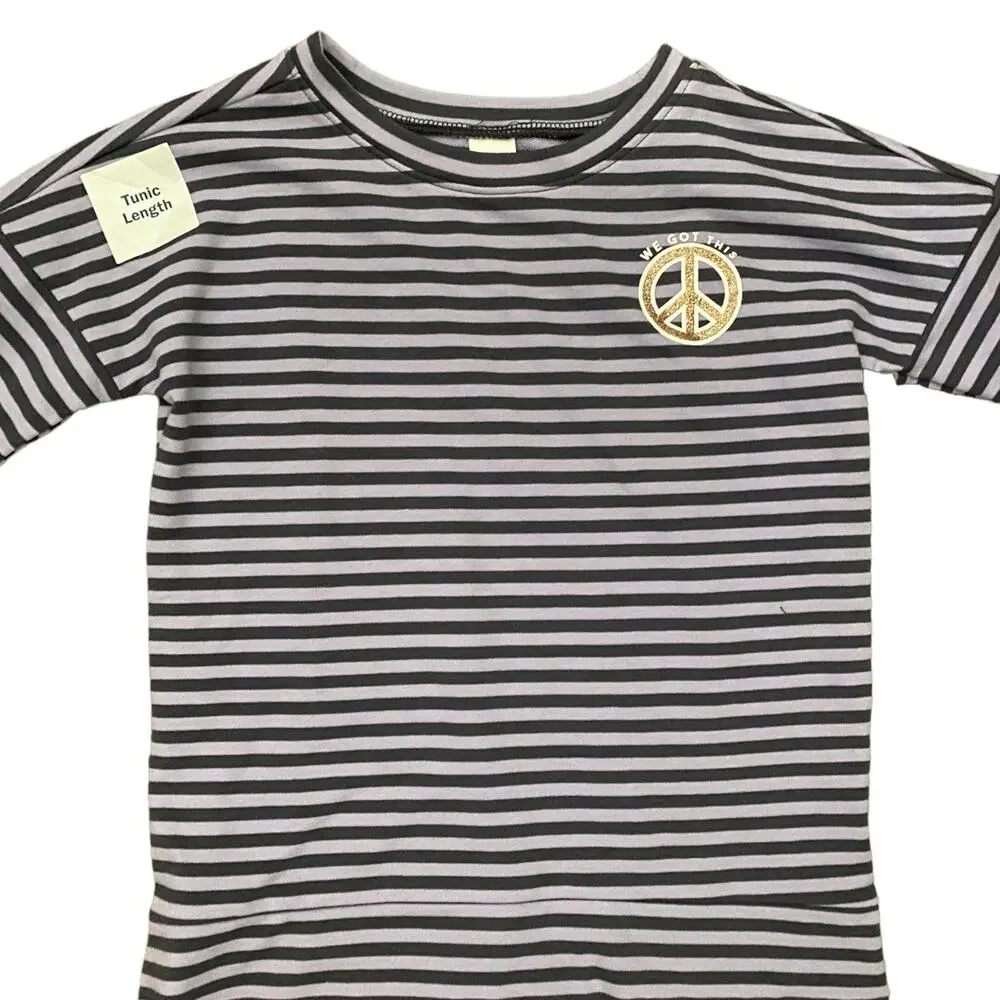 Old Navy Purple Gray Striped Tunic Long Sleeve Shirt Size 3T